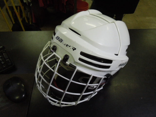 Load image into Gallery viewer, Used Bauer Re-Akt White Hockey Helmet Size Large w/ Mask
