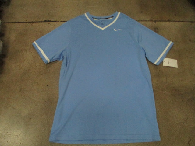 Load image into Gallery viewer, Nike Vapor Select V-Neck Baseball Jersey Light Blue Men's Size XL
