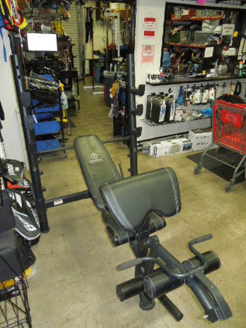 Load image into Gallery viewer, Used Marcy Pro Diamond Elite Adjustable Bench Press, Preacher Curl and Leg Ext
