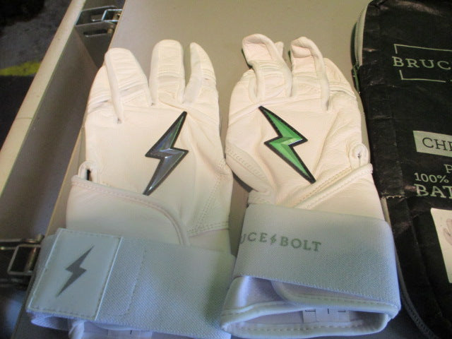 Load image into Gallery viewer, Bruce Bolt Premium Pro Chrome Series Long Cuff Batting Gloves - Medium
