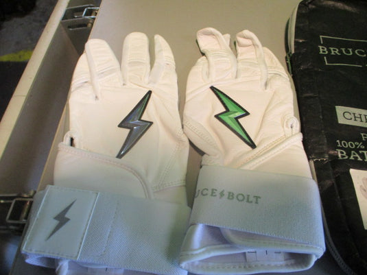 Bruce Bolt Premium Pro Chrome Series Long Cuff Batting Gloves - Medium