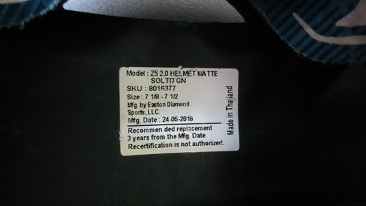 Used Easton Z5 2.0 SR Baseball Helmet - Size 7 1/8" - 7 1/2"