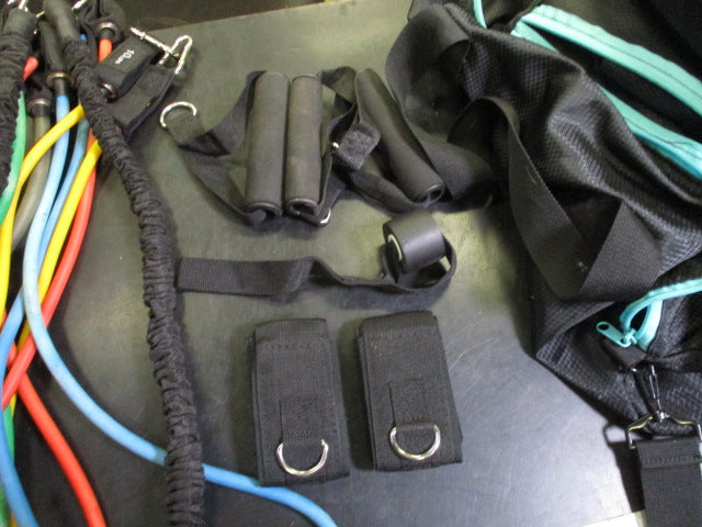 Load image into Gallery viewer, Used FitFort Resistance Band System 5 Bands 2 Handles and Wrap Connection Points
