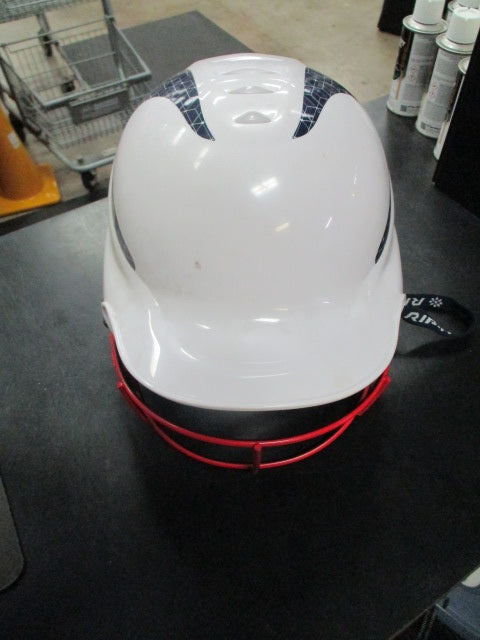 Used Rip It Batting helmet with face cage in white, size M 6 1/5 - L 7 3/8