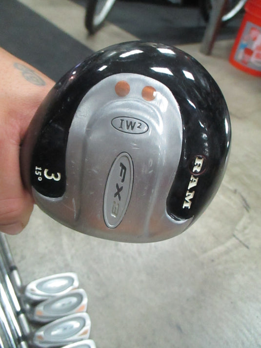 Used Ram FX3 IW2 Iron Set 3-PW, Driver 3 Wood, 5 Wood - RH W/ Bag
