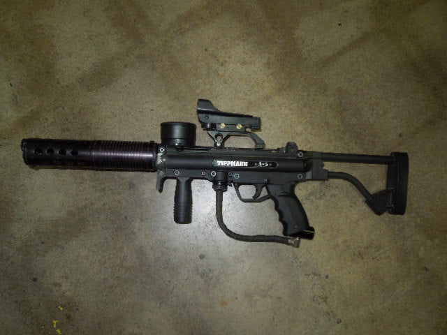 Load image into Gallery viewer, Used Tippmann A-5 Paintball Gun With Battle Shroud Barrel and NC Optics
