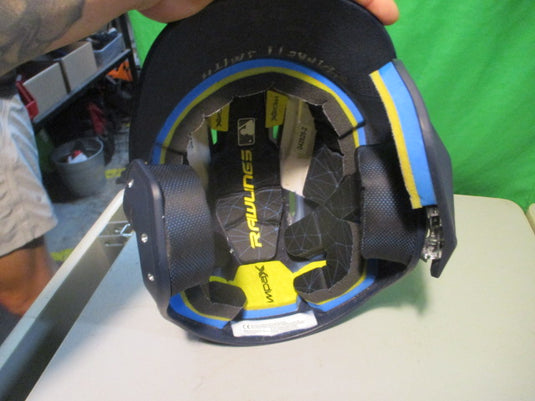 Used Rawlings Wpax Size 6 3/8 - 7 1/8 Batting Helmet W/ Jaw Guard