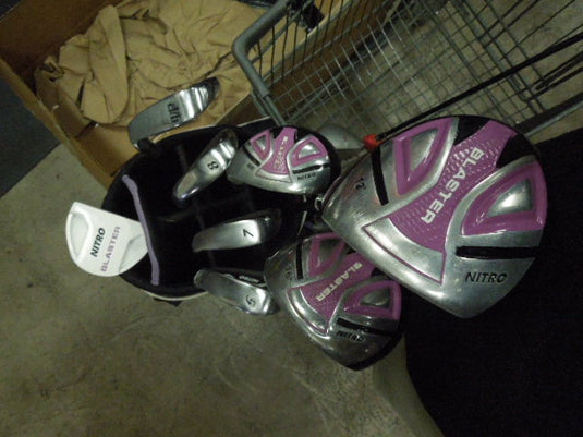 Used Top Flite Nitro Blaster Ladies 8pc Right Hand Golf Set and Bag