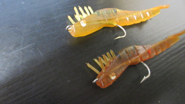Load image into Gallery viewer, Used Orange Shrimp Fishing Tackle - 2 Shrimp
