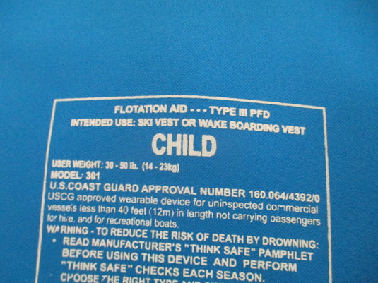 Used Speedo Child 30LB-50LB Life Jacket