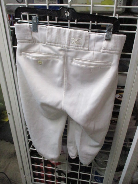 used Mizuno White Knicker Bottom Pants Adult Size Small - torn knee
