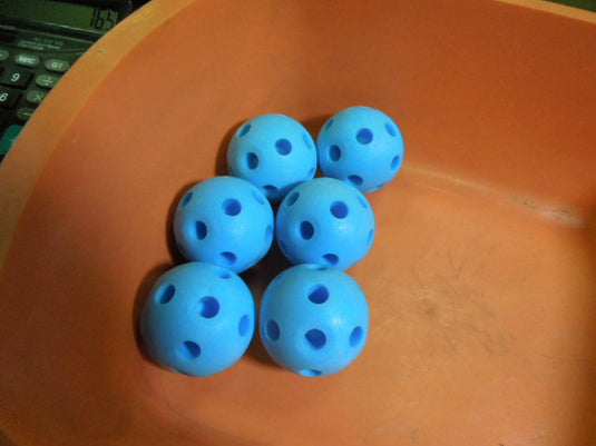Used Mini Solid Plastic Blue Hit Training Balls 6ct