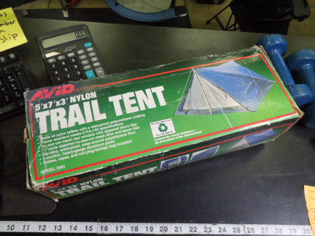 Like New Avid Outdoor 5x7x3 ft Nylon Trail Tent