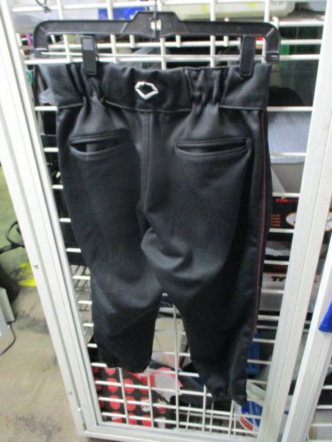 Load image into Gallery viewer, Used Evoshield Black &amp; Burgundy Piping Elastic Bottom Pants Size Youth
