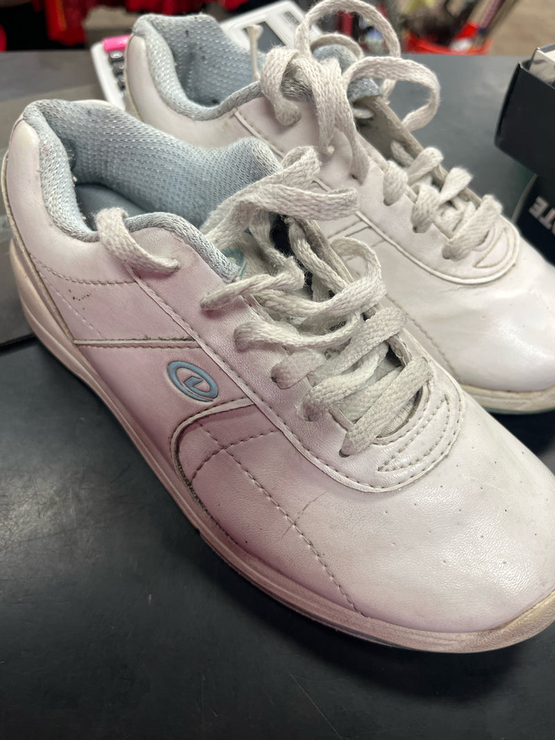 Load image into Gallery viewer, Used White and light Blue Dexter Bowling shoes size 5m
