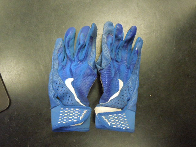 Load image into Gallery viewer, Used Nike Alpha Blue Youth Medium Batting Gloves 1 pair
