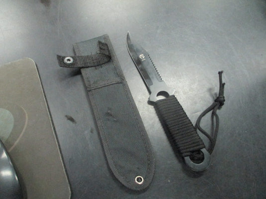 Used Unbranded Holster and Fixed Blade Holster Closure Broken