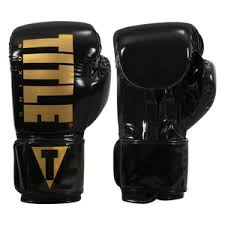 New Title Intensity Inferno Elastic Training Gloves -Black/Gold - 16 oz