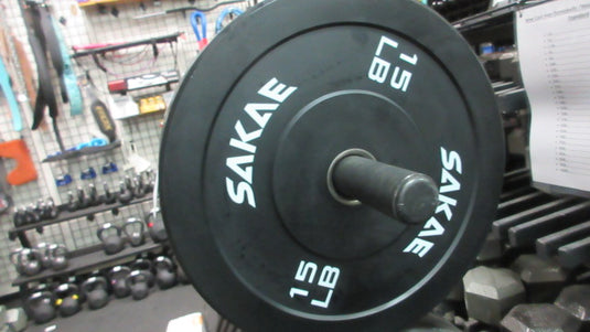 New CAP Olympic 15lb Rubber Bumper Plate