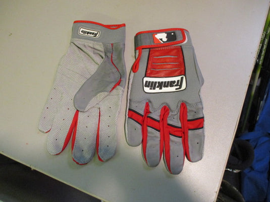 Franklin Grey Red Adult Large Batting Gloves
