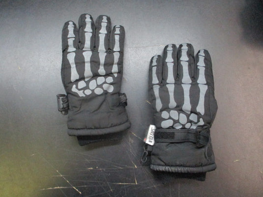 Used Skeleton Hands Winter Gloves - Size Youth Small
