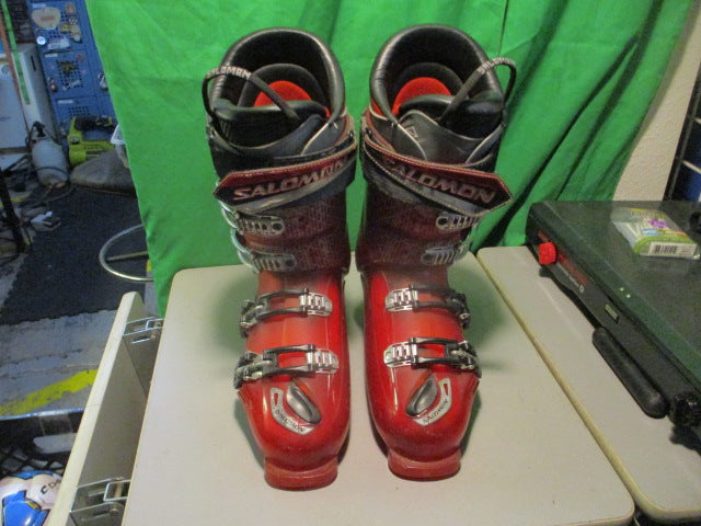 Load image into Gallery viewer, Used Salomon Falcon 10 Red Downhill Ski  Boots Size 10.5
