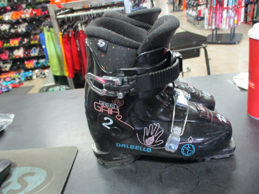 Used Dalbello Green Gaia 2 Size 21.5 Downhill Skis Boots