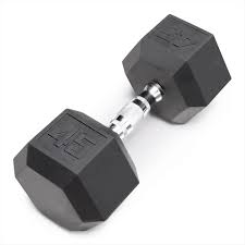 New Cap 45 lb Rubber Hex Dumbbell - 1 Qty