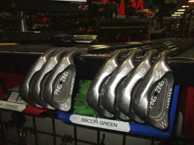 Load image into Gallery viewer, Used PING Zing Black Dot Karsten Right Hand 7 pc Iron Set 3-5 7-9i, W
