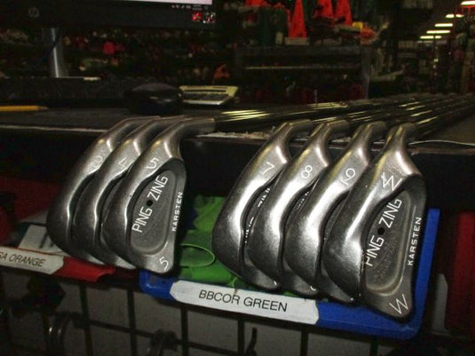 Used PING Zing Black Dot Karsten Right Hand 7 pc Iron Set 3-5 7-9i, W