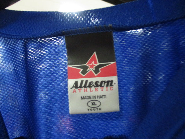 Load image into Gallery viewer, Used Alleson JMC Blue Hockey Jersey Size Youth XL
