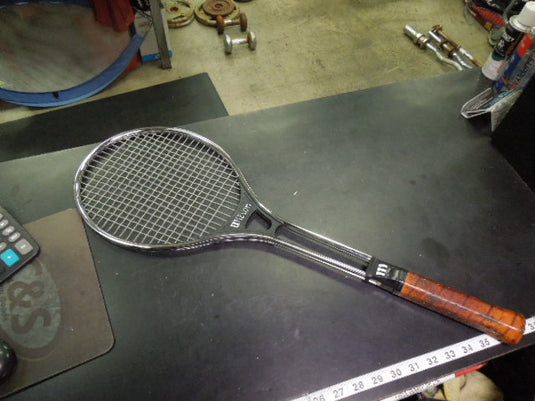Used Vintage Wilson Tempered Steel 27" Tennis Racket with Sleeve