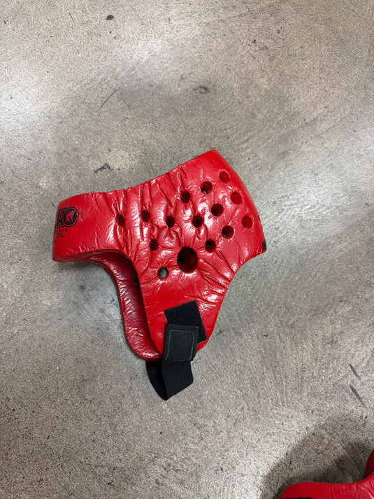 Used Macho Martial Arts Head Gear Red