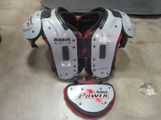 Used Riddell Power JPX Fotball Shoulder Pads w/ Backplate Size Junior Medium
