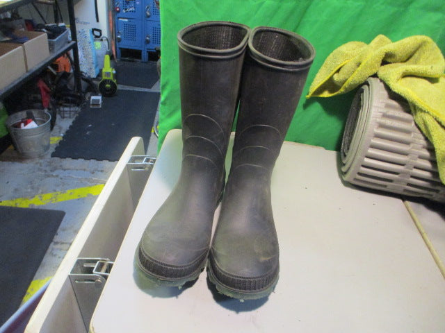 Load image into Gallery viewer, Used Black/Green Size 8 Rain Boots

