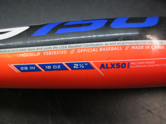 Used Easton S150 28" -10 USA Aluminium Baseball Bat