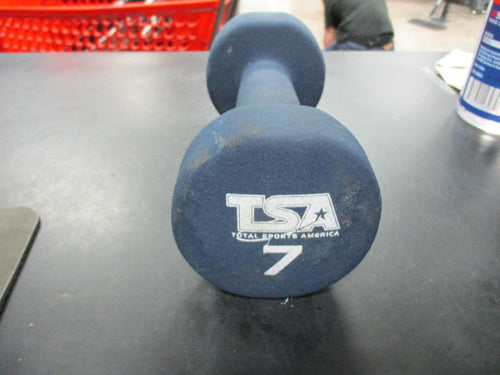Used TSA 7 LB Rubber Dumbbell