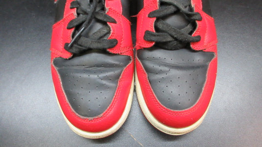Used Nike Air Jordan 1 Mid Fire Red Cement Shoes - Size Youth 7
