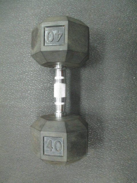 Used 40LB Rubber Hex Dumbbell