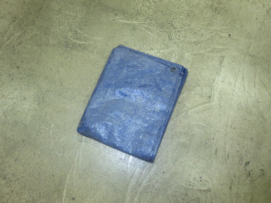 Used Blue Camping Tent Tarp with Metal Gromits