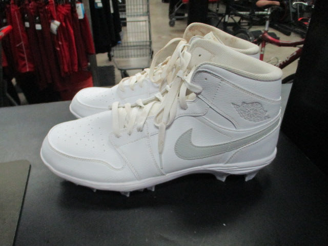 Load image into Gallery viewer, Used Nike Men&#39;s Jordan 1 Mid TD White/Grey Fog-White Mid FJ6805-101 Sz 14

