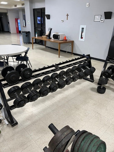 Used Black Commercial 2 Tier 8 Foot DUMBELL RACK (Dumbells not included)