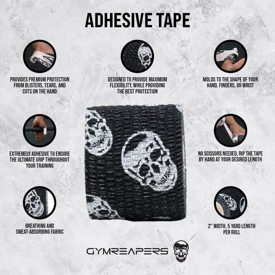 New Gymreapers Skull Thumbtape Weightlifting Tape- Pack of 3