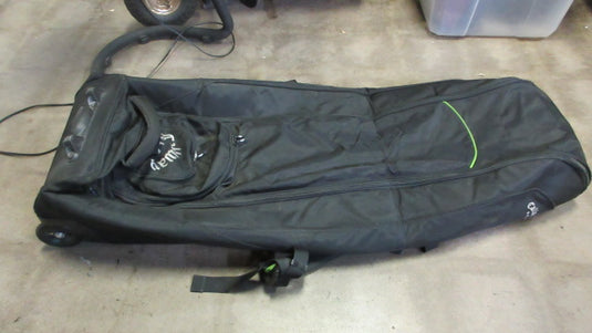 Used Callaway Golf Bag Travel Bag w/ Wheels - wear on corners & cracked plastic