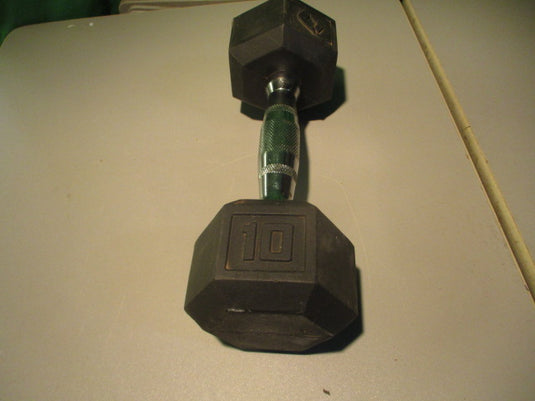 Used Rubber Coated 10 LB Dumbbell