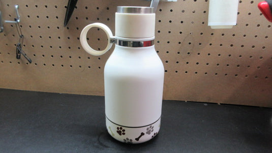Asobu Insulated Water Bottle W/ Removable Dog Bowl - White