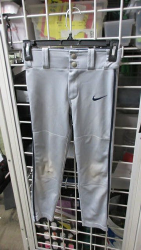 Used Nike Blue Piping Grey Open Bottom Pants Youth Size XS - wear