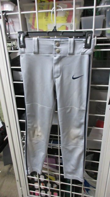 Used Nike Blue Piping Grey Open Bottom Pants Youth Size XS - wear