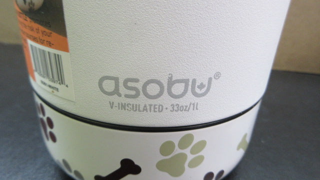 Load image into Gallery viewer, Asobu Insulated Water Bottle W/ Removable Dog Bowl - White
