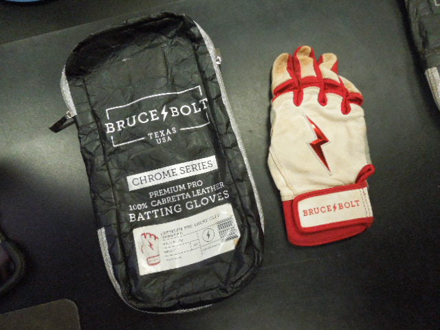 Load image into Gallery viewer, Used Bruce Bolt Chrome Series Short Cuff Batting Glove Right Hand Only
